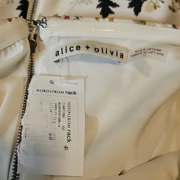 NWT Alice + Olivia Kelly Square Bust Floral Strapless Mini Spring Dress - Picture 7 of 9